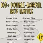 100+ Double-Barrel boy names. List of name, image of road, road signs, truck in background. Double First Names.