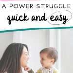 Mom and toddler sit by a window, smiling and touching noses. Text overlay reads âCrazy Easy Ways to Stop a Power Struggle Quick and Easy.â Parenting tips for handling toddler behavior. Ask ChatGPT