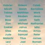 Pinterest graphic titled “Biblical Boy Names for a Faith-Filled Future” featuring a list of strong biblical boy names. Includes Christian baby boy names like Gabriel, Micah, Ezekiel, and Levi. Ideal for parents searching for unique biblical baby names for boys, Christian names for boys, or building a baby boy name list.