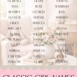 • Classic girl names list featuring timeless baby girl names that feel elegant, traditional, and familiar across generations