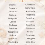 Long elegant girl names featured on a soft, editorial nursery background