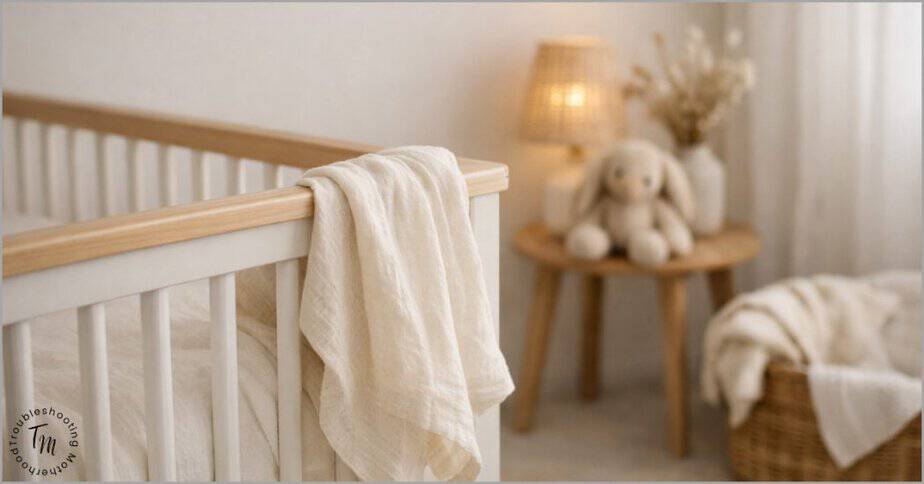 Minimal neutral nursery with white crib and soft linens, styled for a long girl names with nicknames list