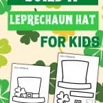 build a leprechaun hat printable St Patrick’s Day cut and paste craft for kids