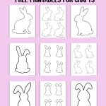 Printable bunny outline template for Easter crafts and kids decorating activities.
