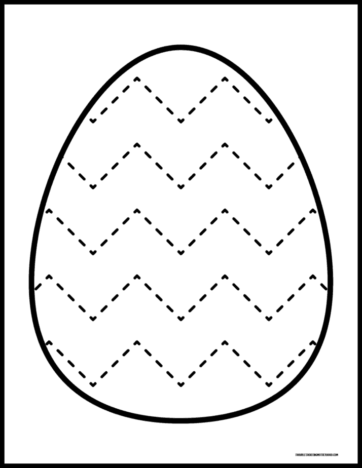 Printable Easter egg coloring templates with simple patterns for toddlers.