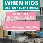A messy kitchen, cleaning when kids destroy everything.